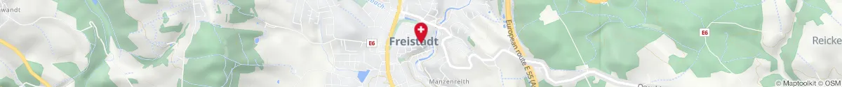 Kartendarstellung des Standorts für Apotheke Zum goldenen Engel in 4240 Freistadt